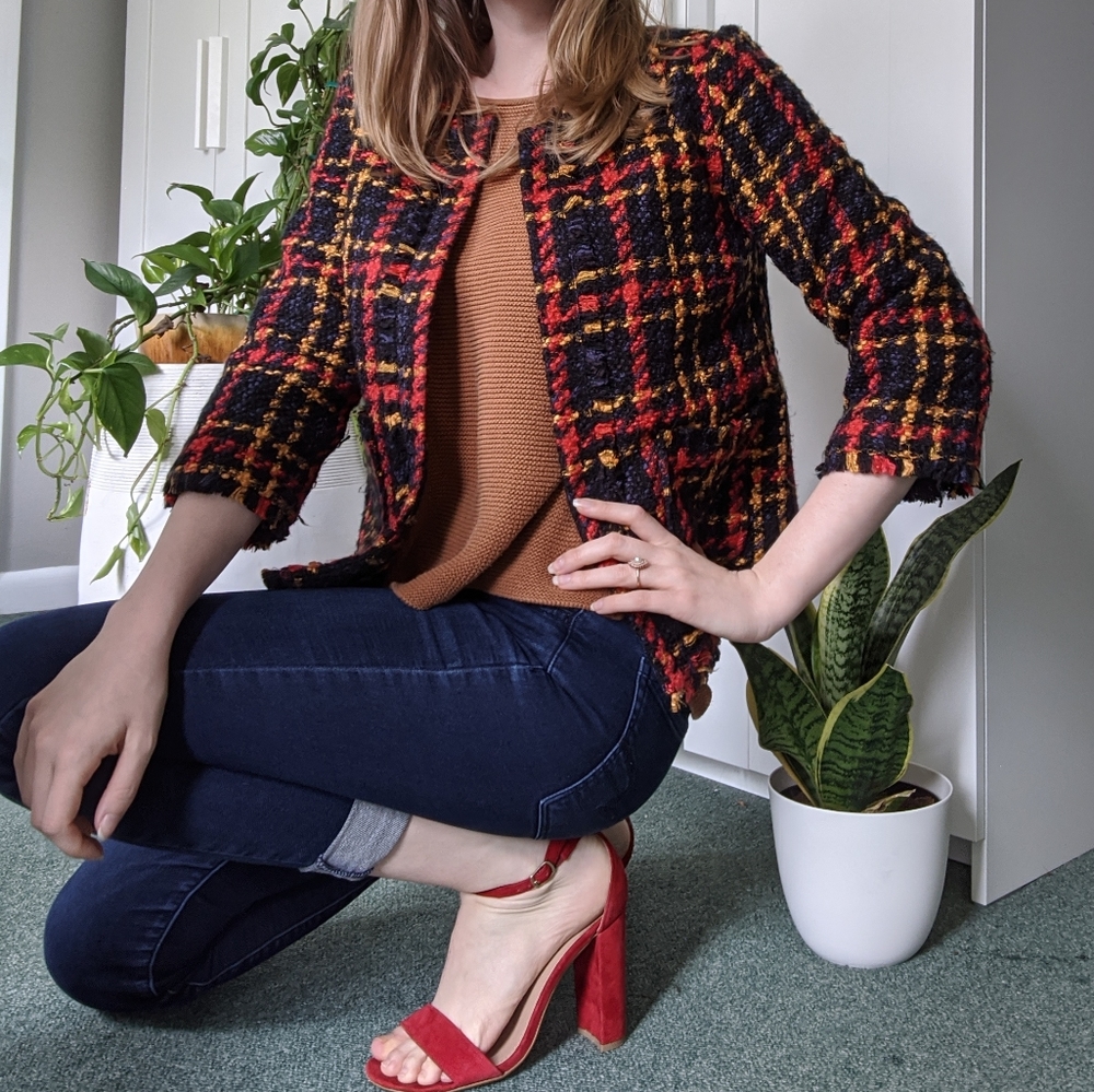 Sunset Colors Tweed Blazer
